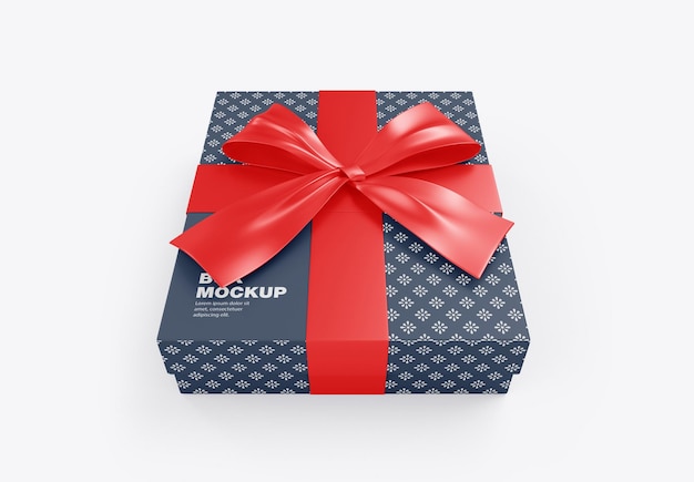 PSD mockup di scatola regalo lucida