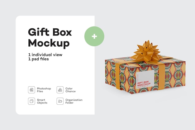 Glossy Gift Box Mockup