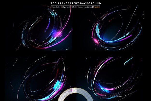 Glossy glass colorful curve glass on transparent background