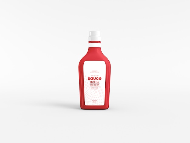 Glossy Glass Sauce Bottle Mockup