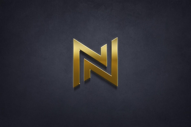 Glossy gold logo mockup