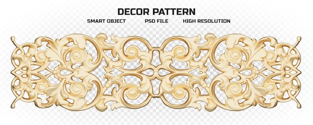 PSD 装飾用の高品質の光沢のある金色の装飾パターン
