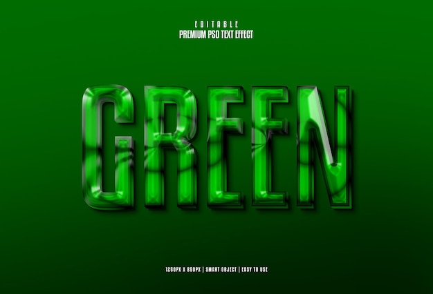 Glossy Green fully editable psd text effect