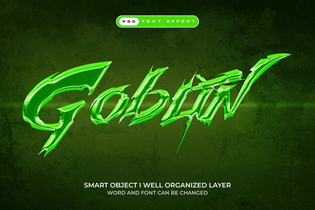 glossy green goblin editable text effect