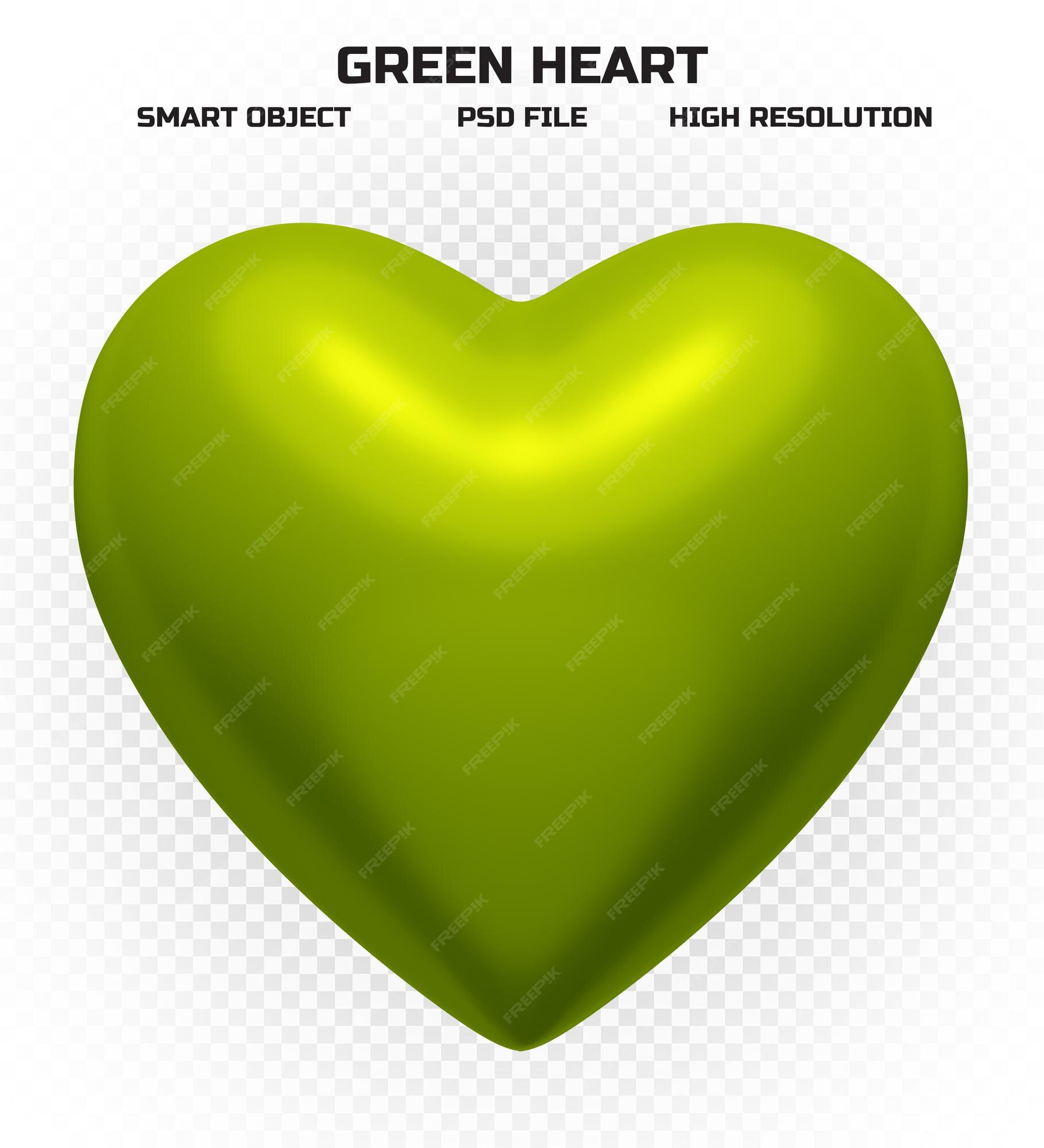 Premium PSD  Green heart