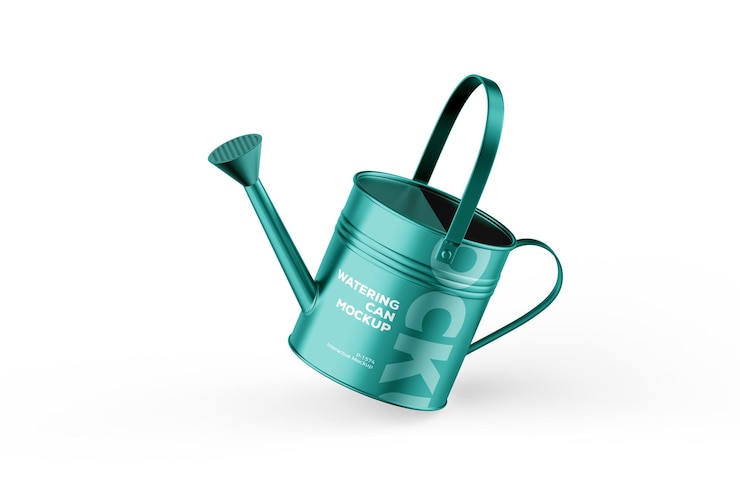 PSD glossy handle watering can mockup
