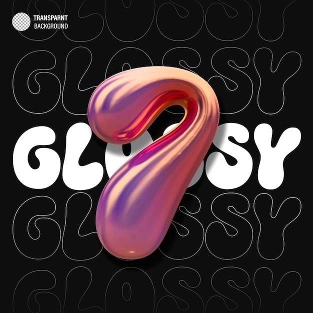 glossy holographic 3d balloon bubble number 7