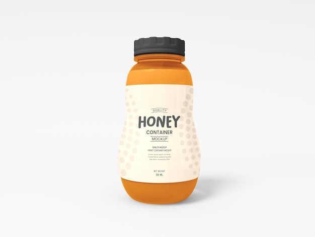 Glossy honey bottle jar packaging mockup