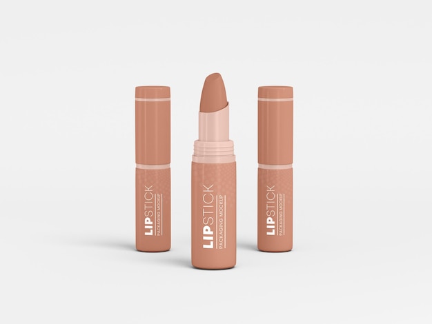 PSD glossy lipstick with box mockup