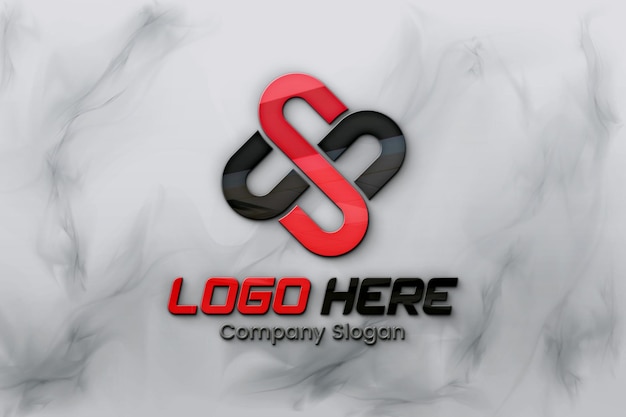 PSD glossy logo mockup