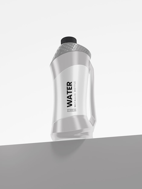 Glossy Metal Thermal Water Sipper Bottle Branding Mockup