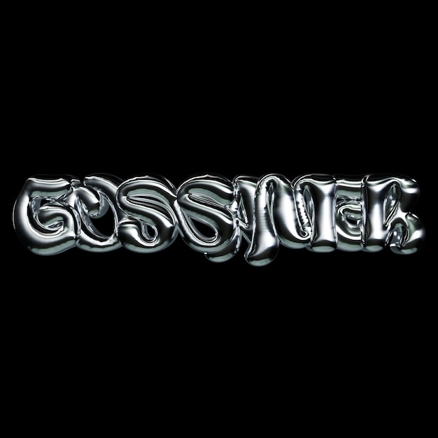 Glossy Metallic Gossamer Text Effect