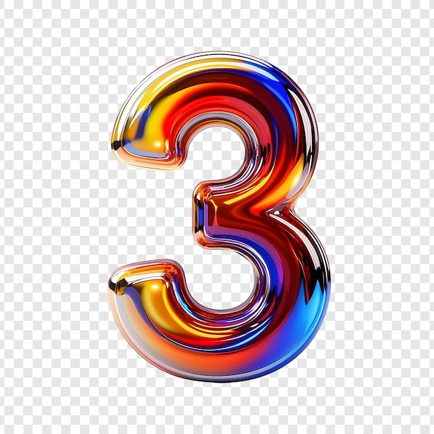 glossy-number-3-isolated-transparent-bac