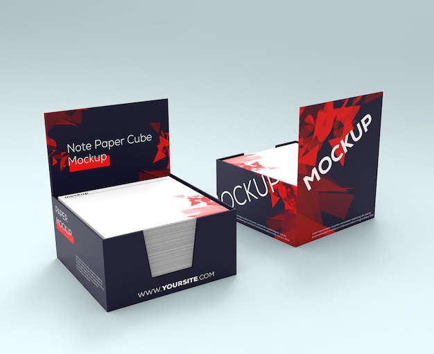 Glossy paper box mockup design rendering