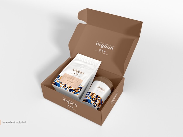 Glossy Paper Coffee Bag Packaging Mockup