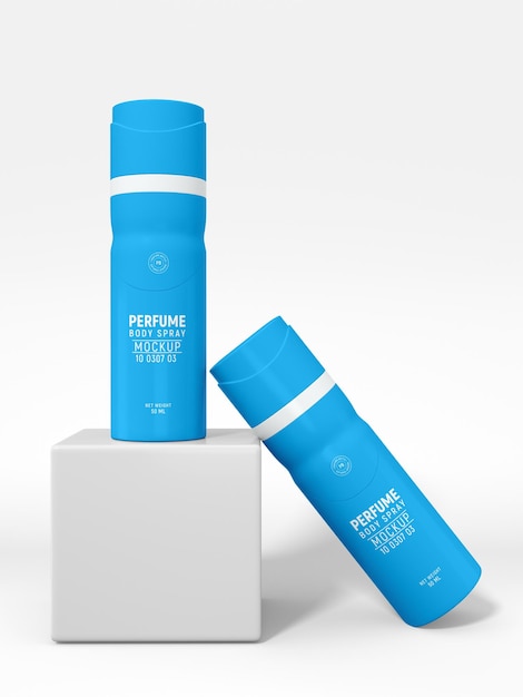 Мокап брендинга глянцевого парфюмерного флакона для тела