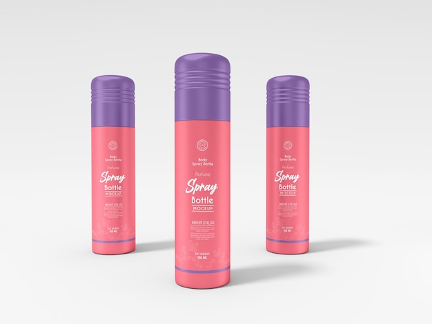 PSD glossy perfume body spray bottle mockup