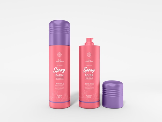 PSD glossy perfume body spray bottle mockup