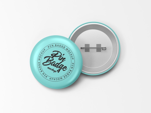 PSD glossy pin badge logo mockup