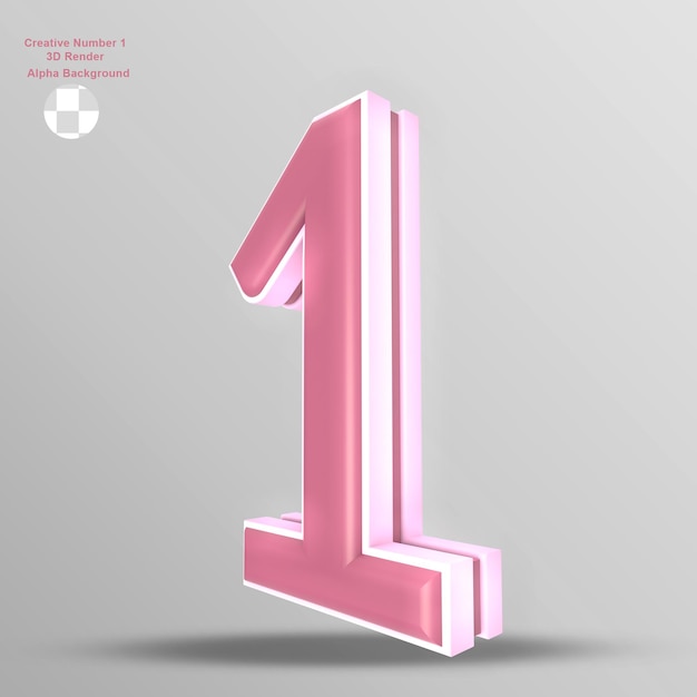 Glossy Pink 3d number 1