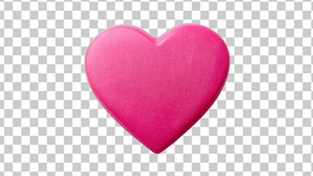 PSD glossy pink heart icon isolated on transparent background