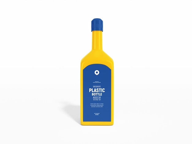 Мокап брендинга глянцевой пластиковой бутылки