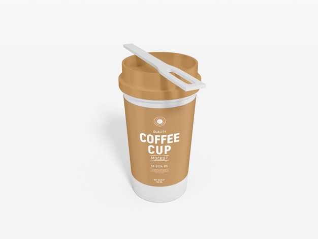 Glossy Plastic Cold Coffee Cup Branding Mockup