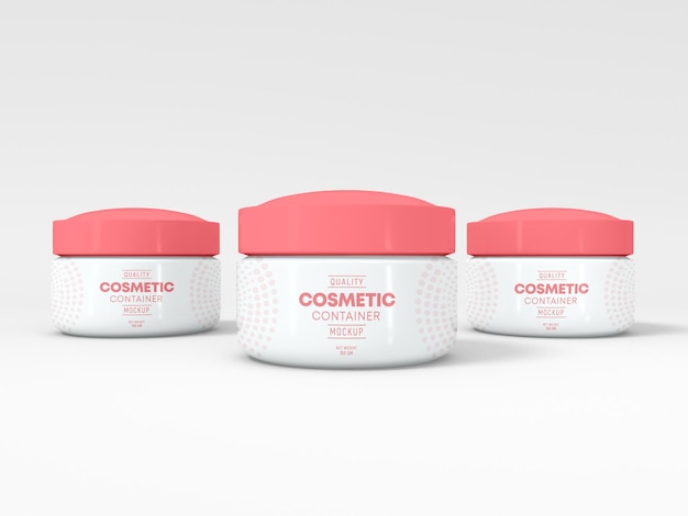 PSD glossy plastic cosmetic container mockup