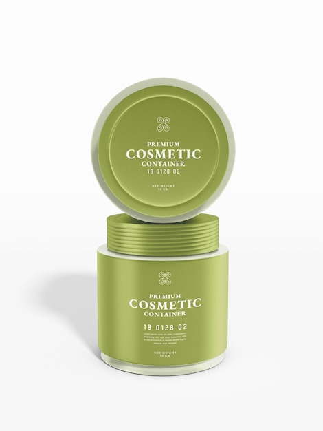 PSD mockup di contenitori cosmetici in plastica lucida