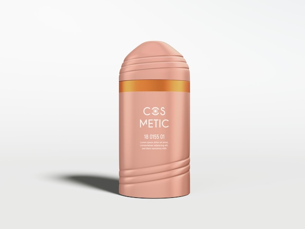 PSD glossy plastic cosmetic cream container bottle branding mockup