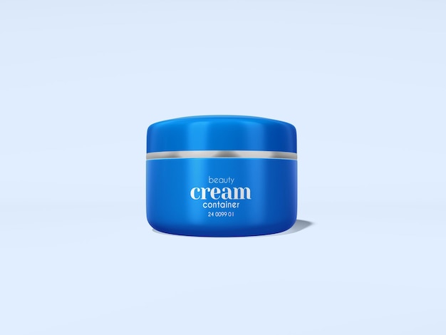 Glossy Plastic Cosmetic Cream Jar Packaging Mockup