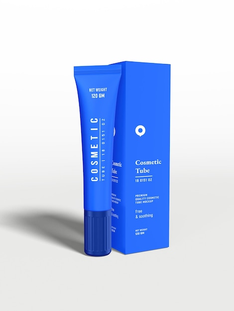 Glossy Plastic Cosmetic Tube Packaging Mockup