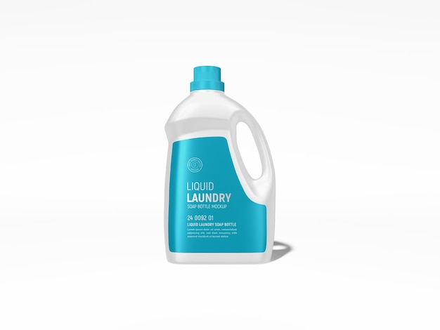 Glossy Plastic Liquid Laundry Soap Bottle Branding Mockup