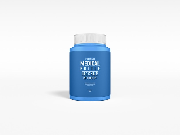 Glossy Plastic Medicine Bottle Branding Showcase Mockup