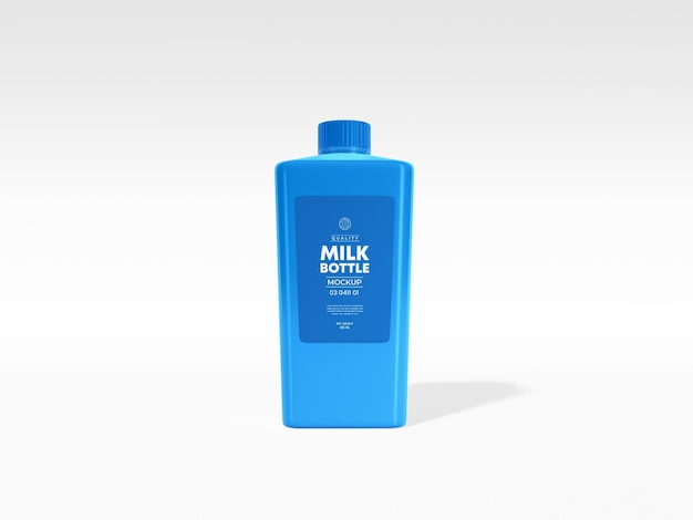Мокап упаковки глянцевой пластиковой бутылки молока