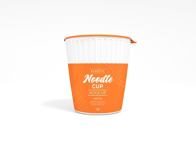 Mockup di imballaggio per tazza di noodle in plastica lucida