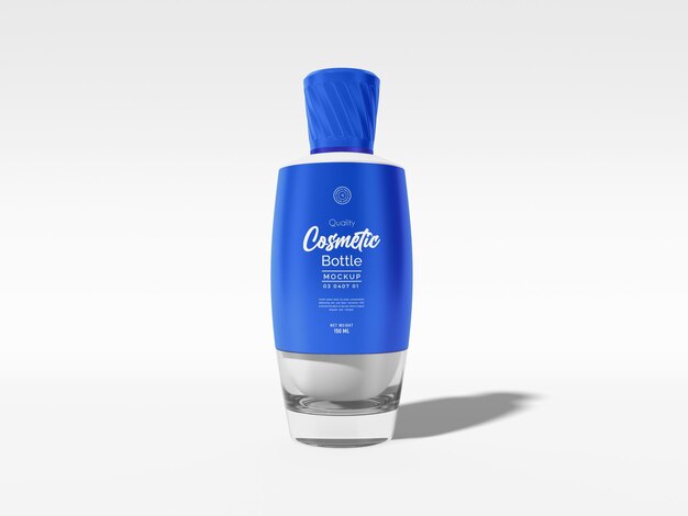 Glossy Plastic Skin Toner Cosmetic Bottle Branding Mockup
