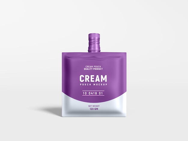 Mockup di branding in confezione crema con beccuccio in plastica lucida