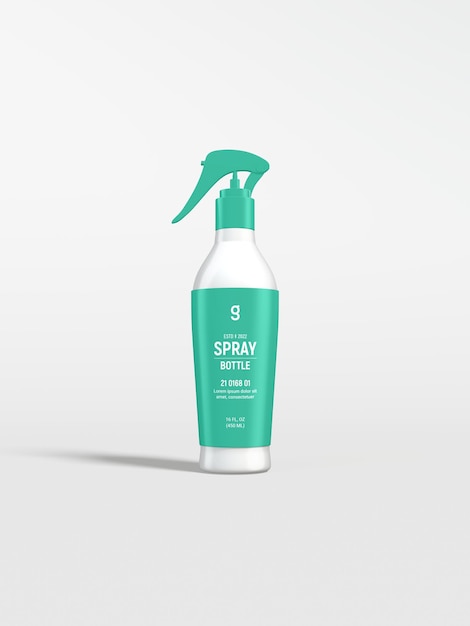 Glossy Plastic Spray Bottle Branding Mockup