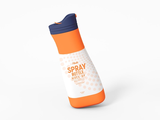 Glossy Plastic Spray Bottle Packaging Mockup