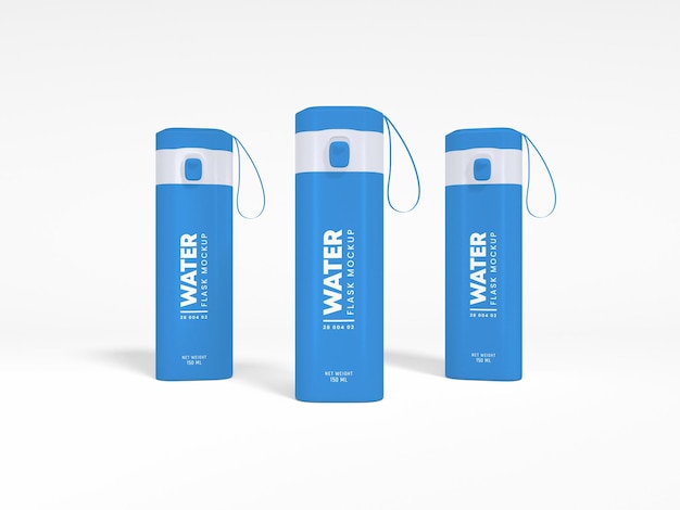 Glossy Plastic Thermal Water Sipper Flask Bottle Branding Mockup