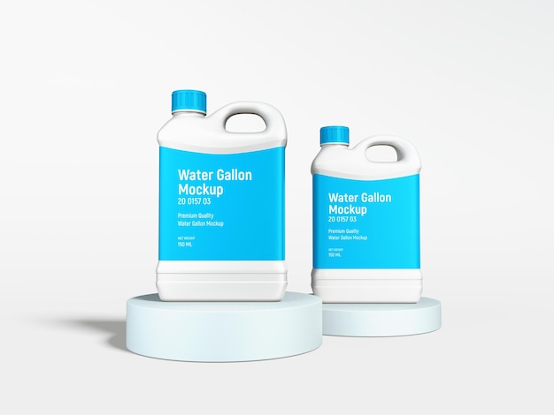 Glossy plastic water gallon packaging mockup