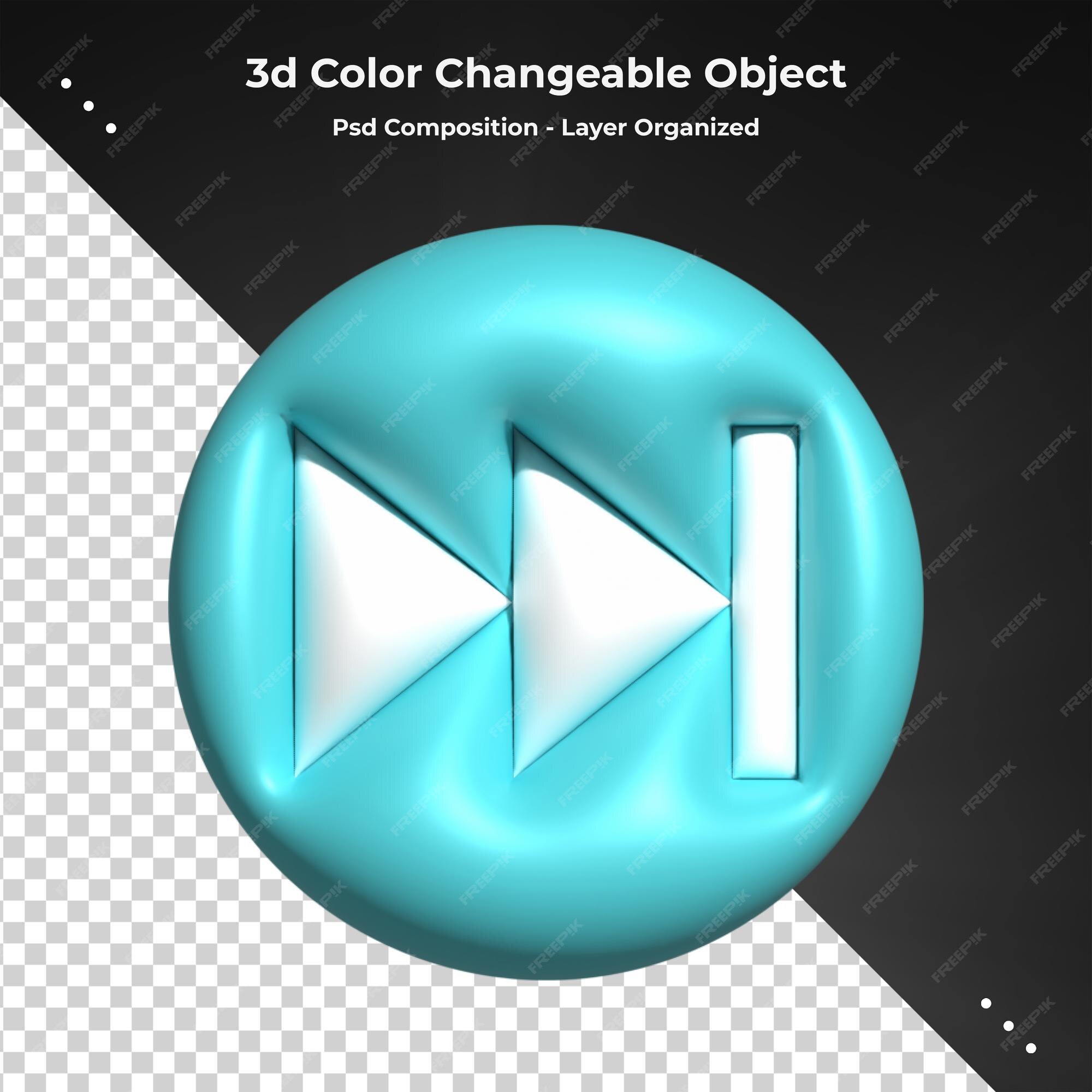 Premium PSD  3d fast forward button