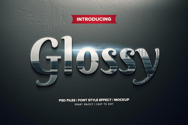 Glossy premium text effect template