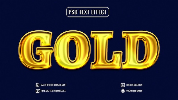 Glossy realistic luxury gold text effect