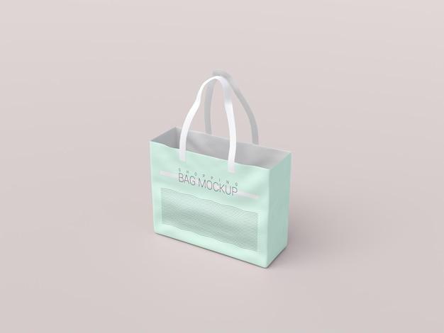 Glossy realistic shopping bag mockup