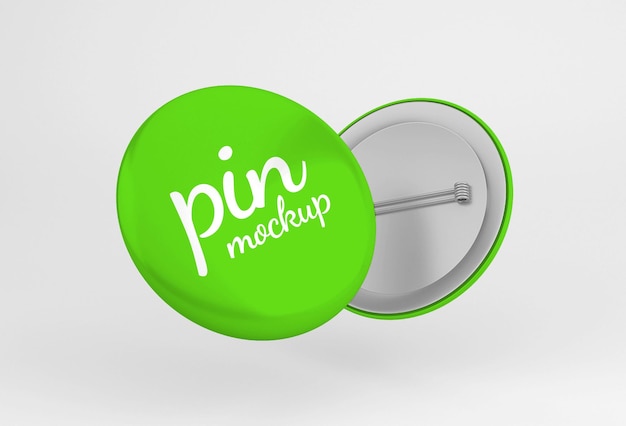 Glossy rounded badge or button pin mockup