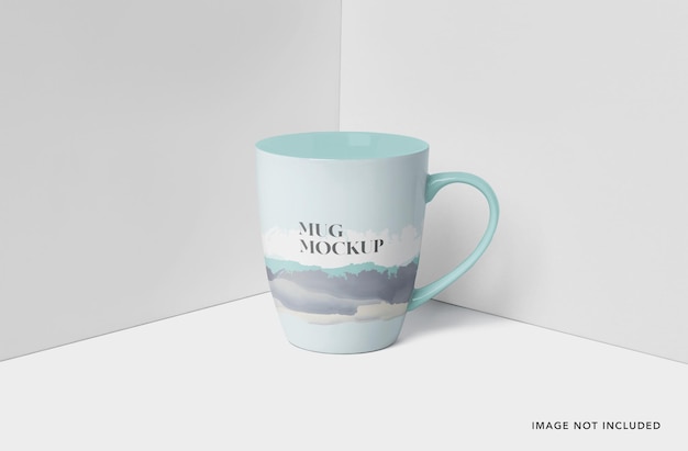 Mockup di tazza in ceramica arrotondata lucida