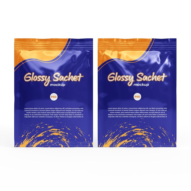 PSD glossy sachet mockup psd