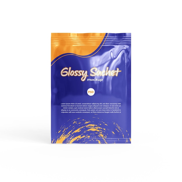 PSD glossy sachet mockup psd